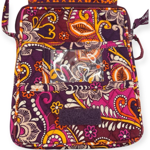 Vera Bradley Safari Sunset Crossbody Organizer Purse Wallet Boho Red Orange - Picture 8 of 12